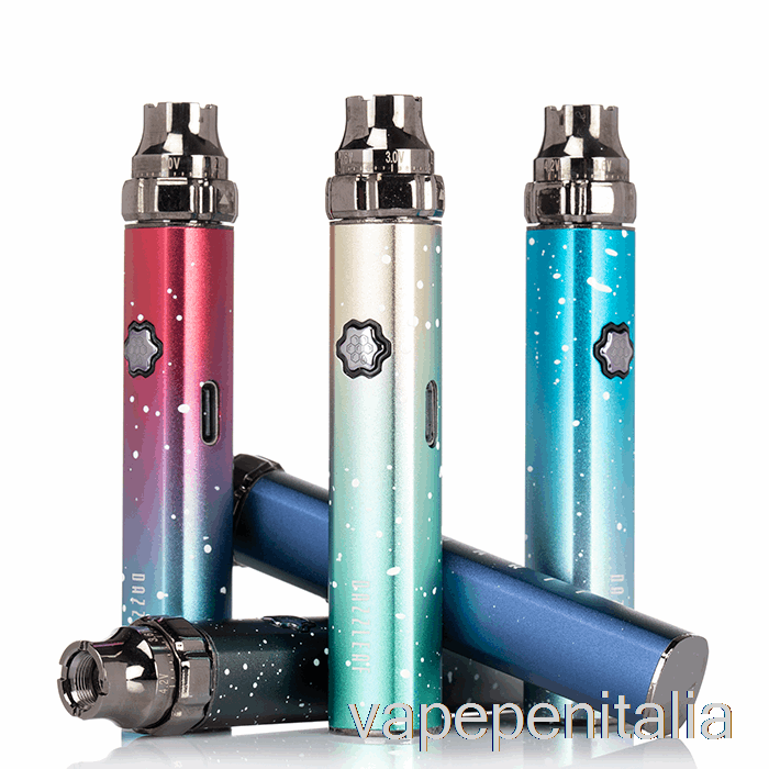 Vape In Italia Dazzleaf Squarii Top Twist 510 Batteria Viola Splatter